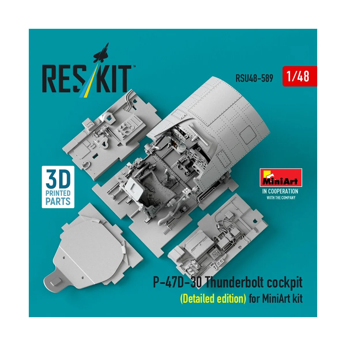 P-47D-30 Thunderbolt cockpit (Detailed edition) for MiniArt kit (3D...