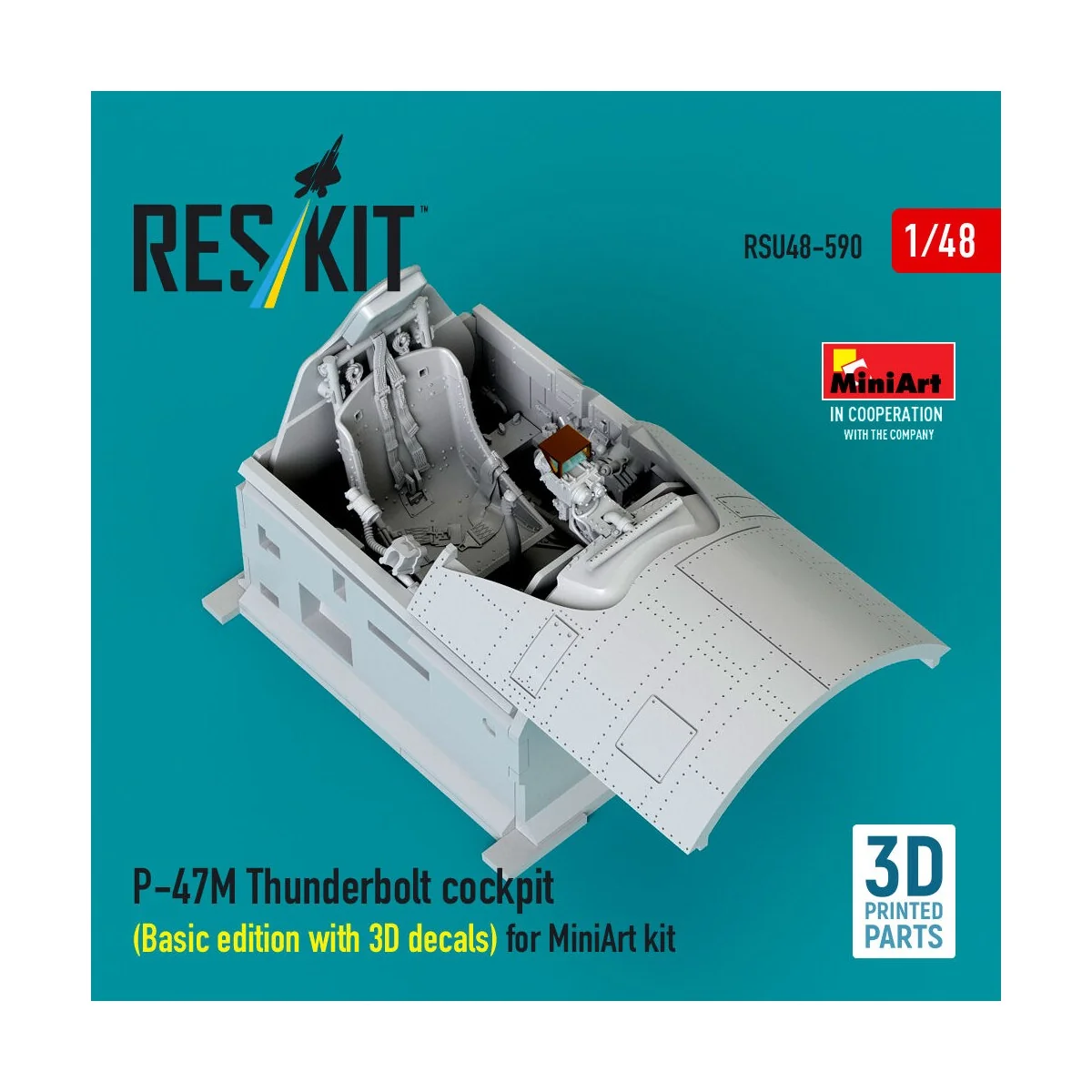 P-47M Thunderbolt cockpit (Basic edition with 3D decals) for MiniAr...