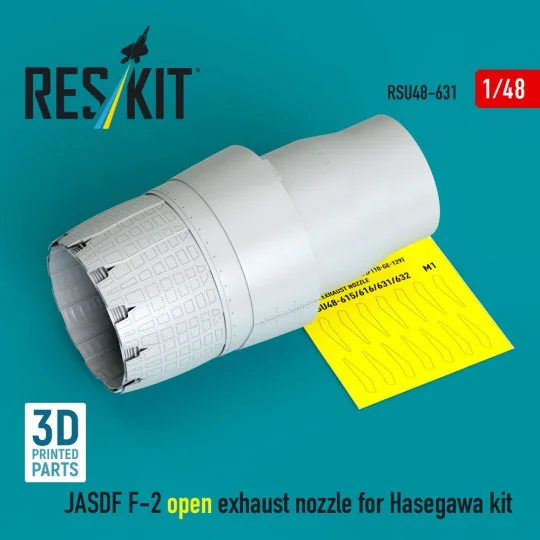 JASDF F-2 open exhaust nozzle for Hasegawa kit (3D Printed), 1/48 -...