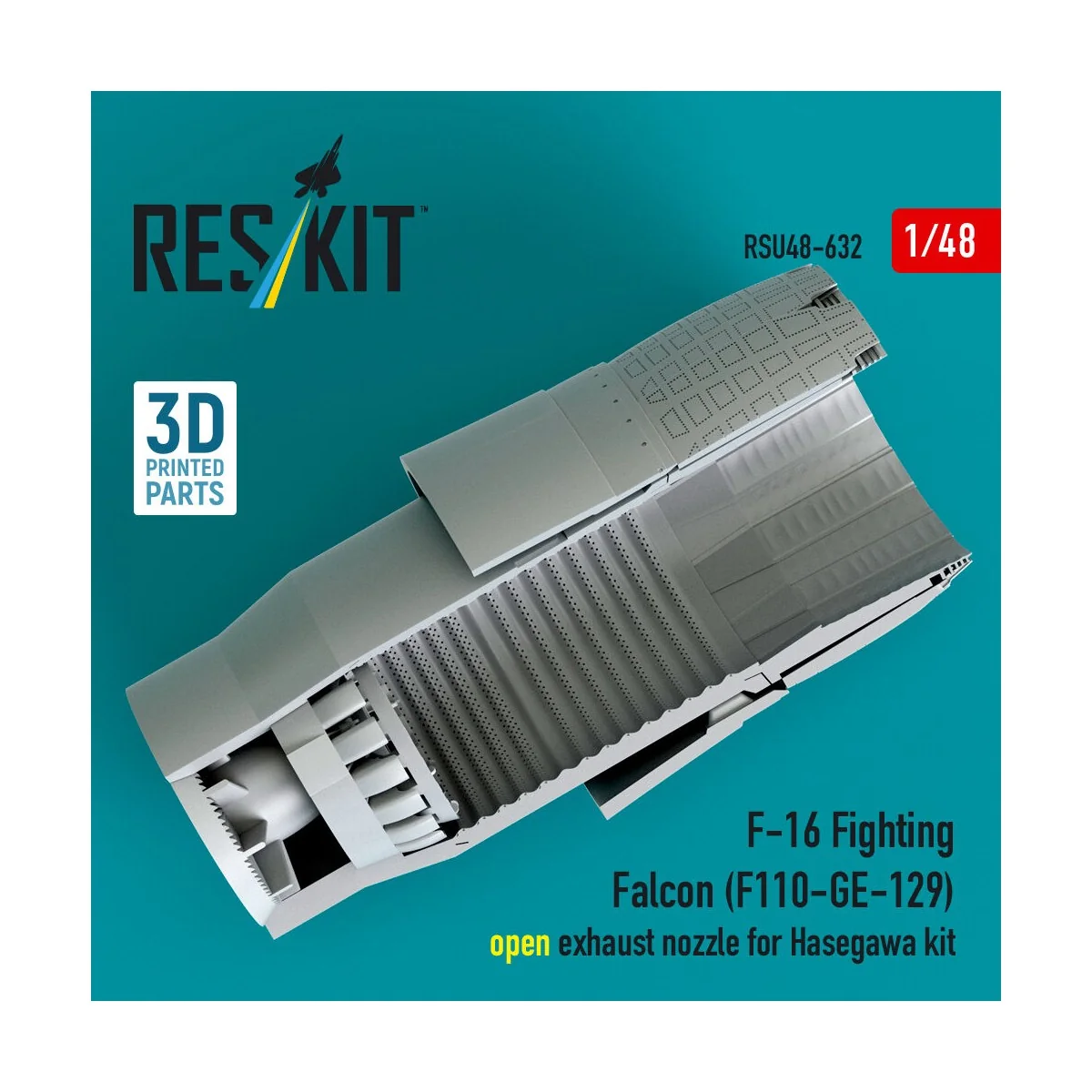F-16 Fighting Falcon (F110-GE-129) open exhaust nozzle for Hasegawa...