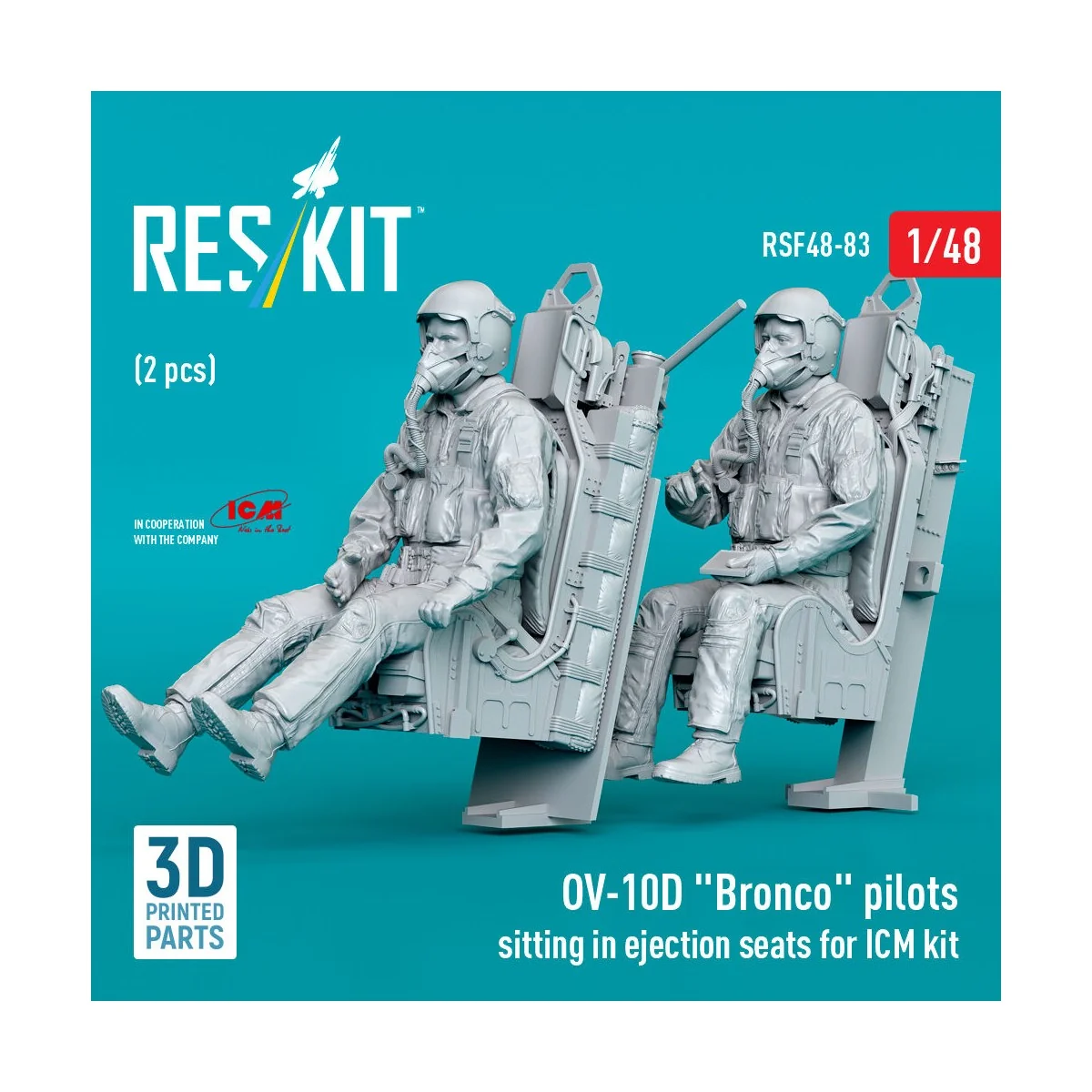 OV-10D Bronco pilots sitting in ejection seats for ICM kit (2 pcs) ...