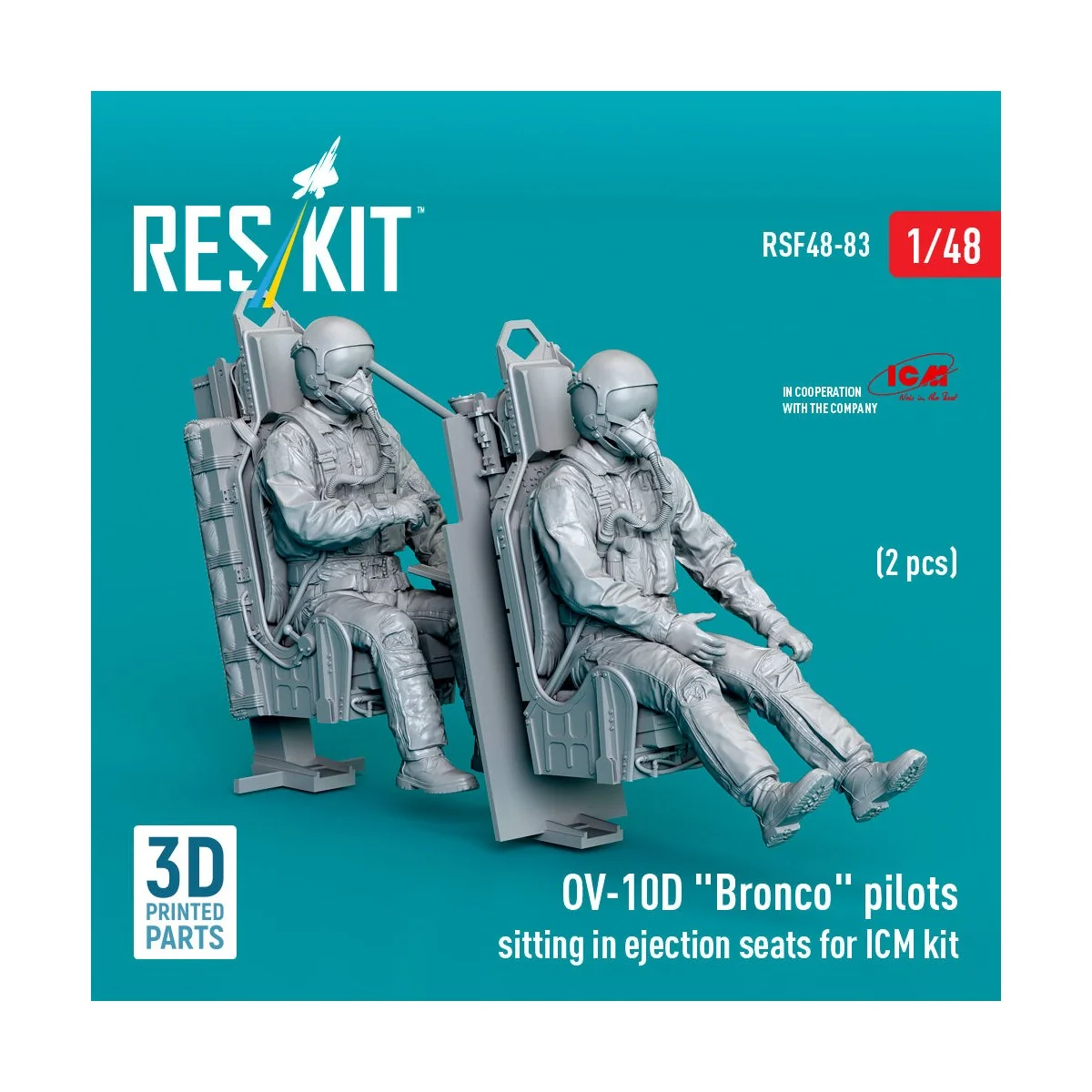 OV-10D Bronco pilots sitting in ejection seats for ICM kit (2 pcs) ...