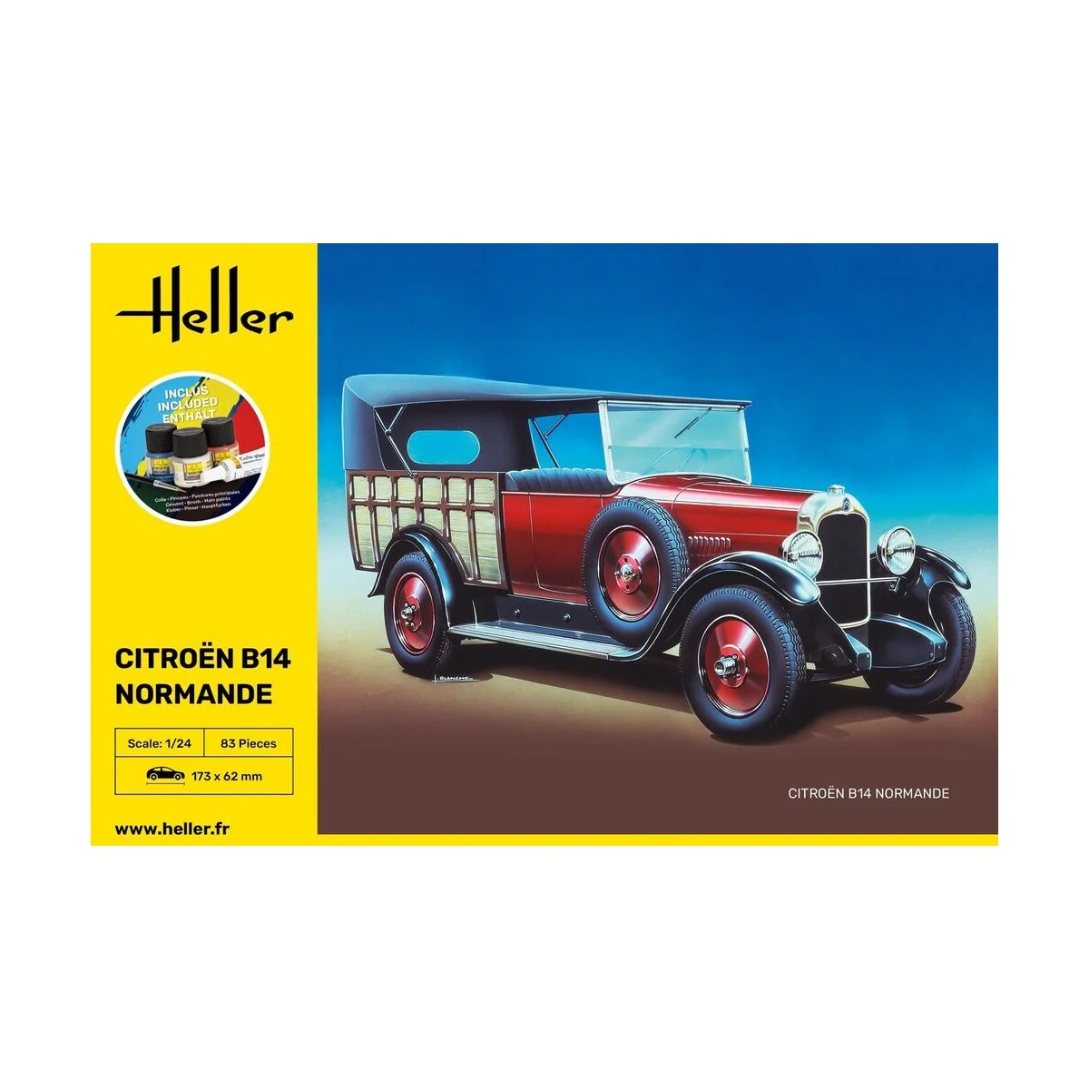 STARTER KIT Citroen B14 Normande, 1/24 - Heller 56729 STARTER KIT Citroen B14 Normande, 1/24 - Heller 56729