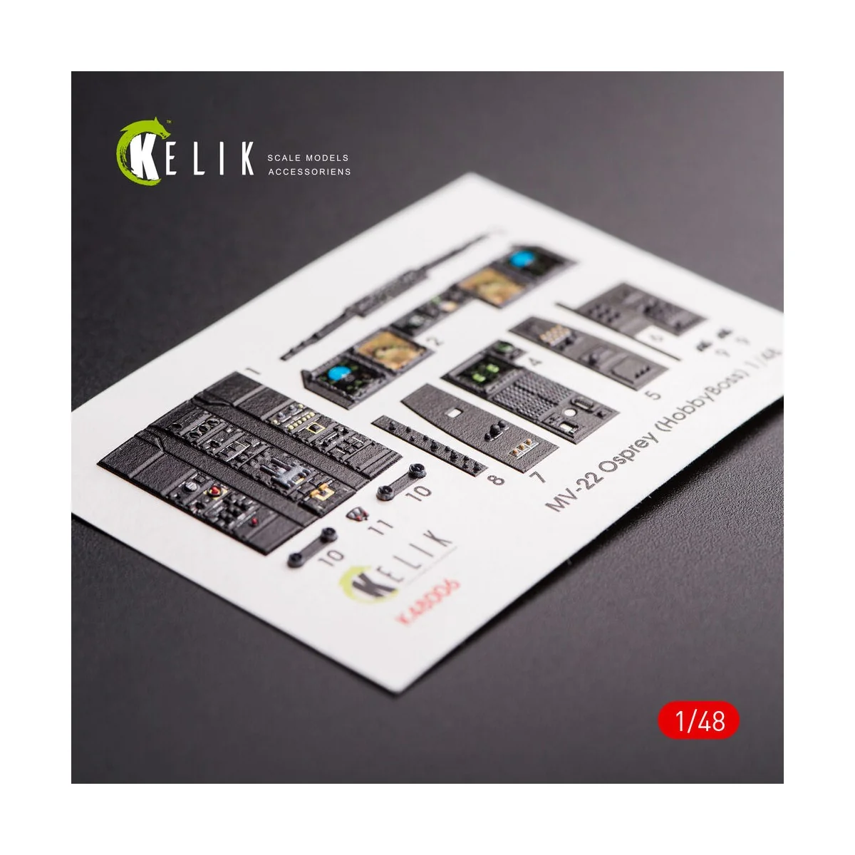 MV-22 Osprey interior 3D decals for HobbyBoss kit, 1/48 - Kelik K48006