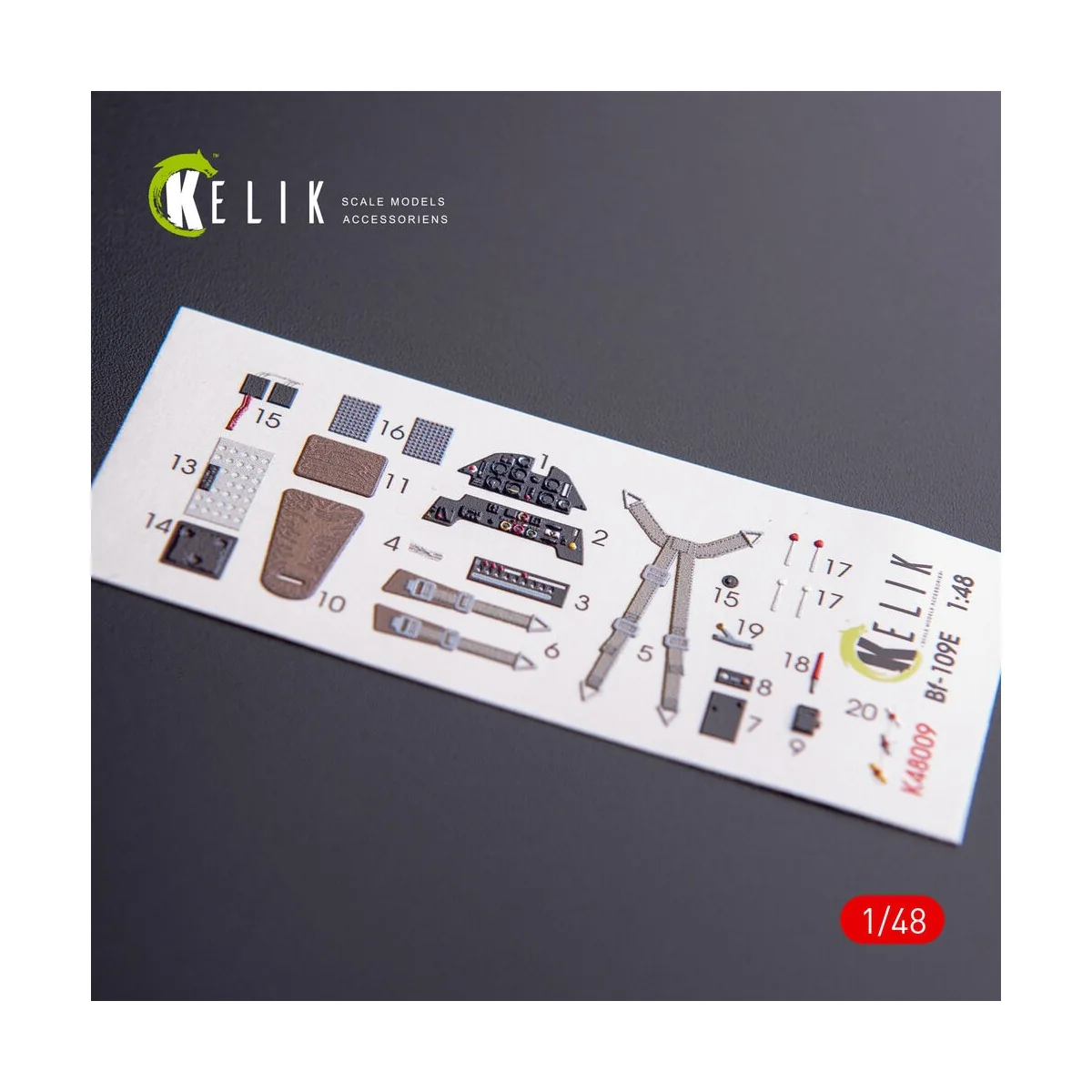 Bf-109E interior 3D decals for WingsyKits kit, 1/48 - Kelik K48009