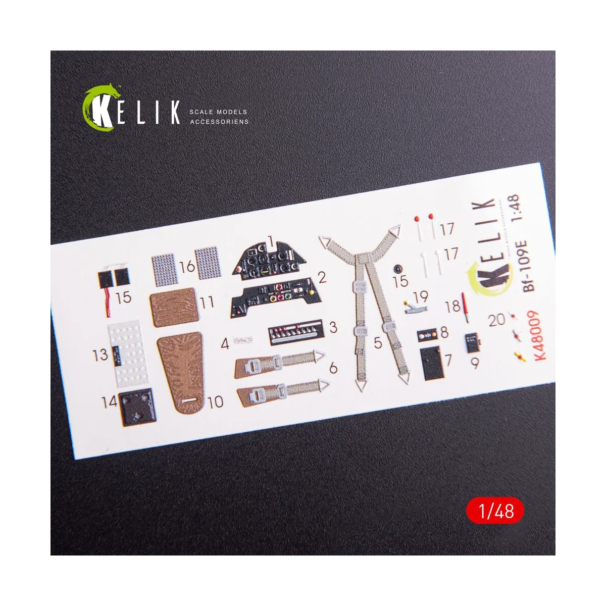 Bf-109E interior 3D decals for WingsyKits kit, 1/48 - Kelik K48009