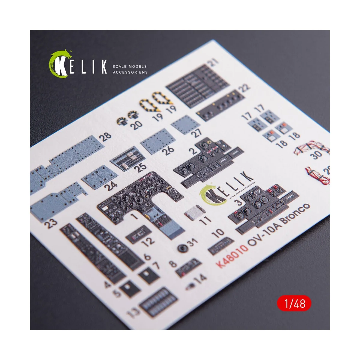 OV-10A Bronco interior 3D decals for ICM kit, 1/48 - Kelik K48010