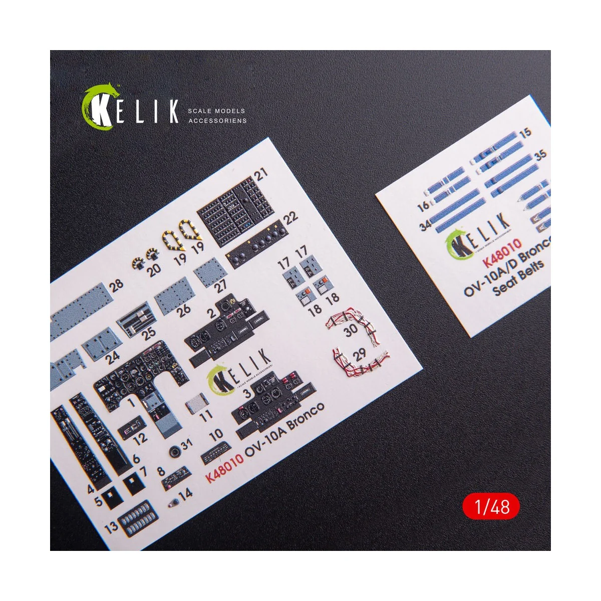 OV-10A Bronco interior 3D decals for ICM kit, 1/48 - Kelik K48010