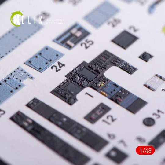 OV-10D+ Bronco interior 3D decals for ICM kit, 1/48 - Kelik K48011