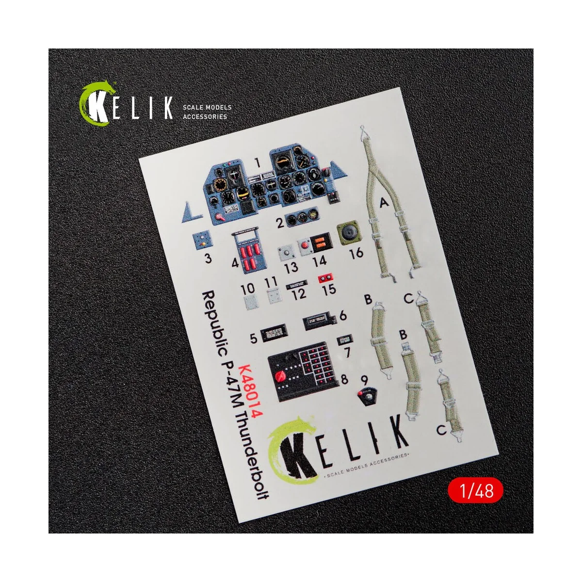 P-47M Thunderbolt interior 3D decals for Tamiya kit, 1/48 - Kelik K...