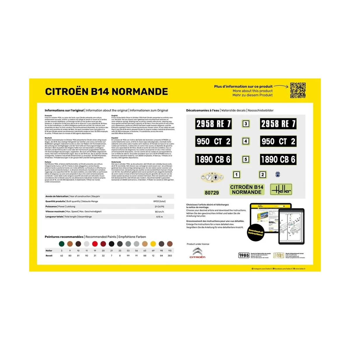 STARTER KIT Citroen B14 Normande, 1/24 - Heller 56729 STARTER KIT Citroen B14 Normande, 1/24 - Heller 56729