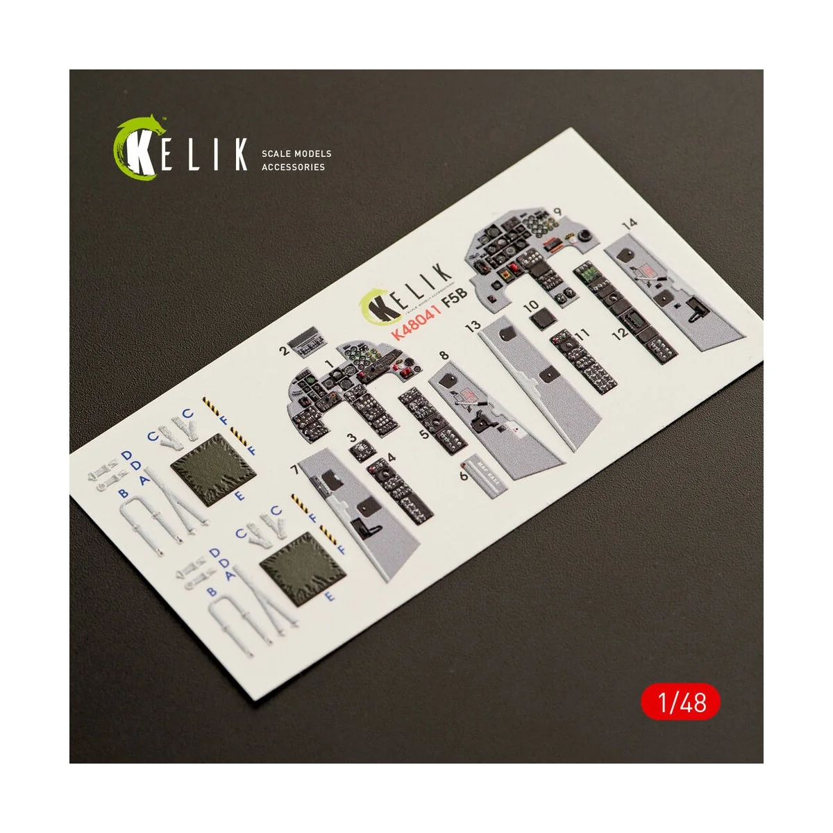 F-5B Freedom Fighter interior 3D decals for Kinetic kit, 1/48 - Kel...