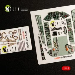 SU-27 Flanker interior 3D decals for GWH kit, 1/48 - Kelik K48051