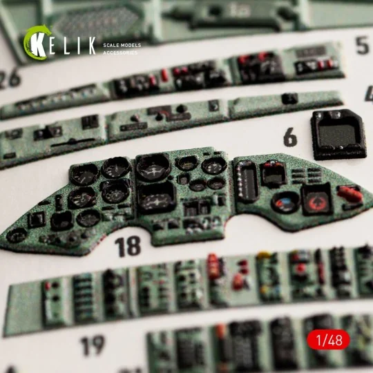 SU-27UB Flanker interior 3D decals for GWH kit, 1/48 - Kelik K48052