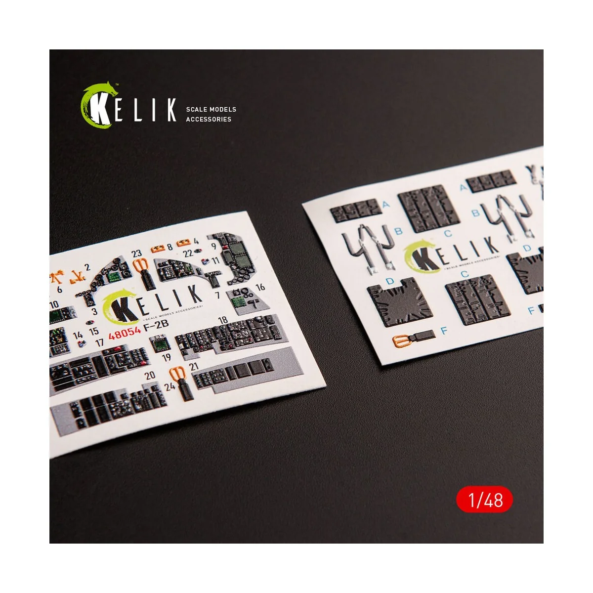 JASDF F-2B interior 3D decals for Hasegawa kit, 1/48 - Kelik K48054