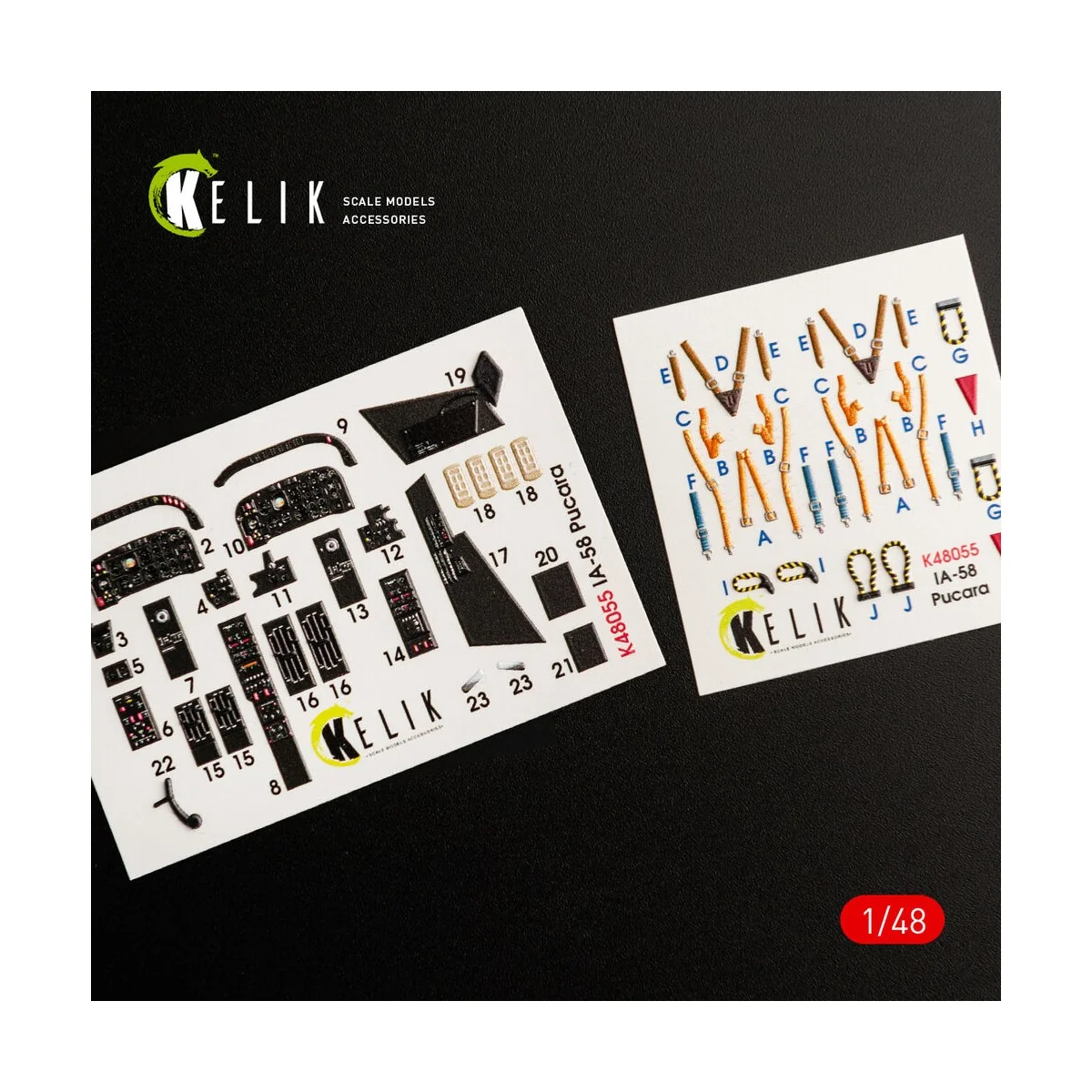 IA-58 Pucara interior 3D decals for Kinetic kit, 1/48 - Kelik K48055