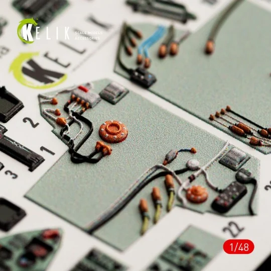 SU-27UB Flanker interior 3D decals for GWH kit, 1/48 - Kelik K48052