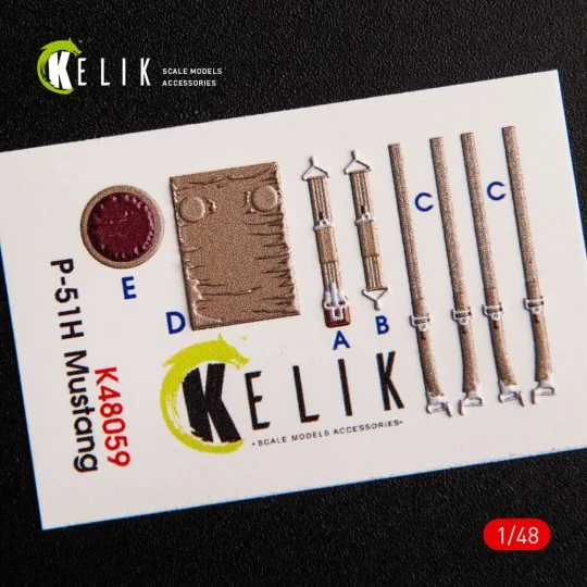 P-51H Mustang interior 3D decals for Modelsvit kit, 1/48 - Kelik K4...