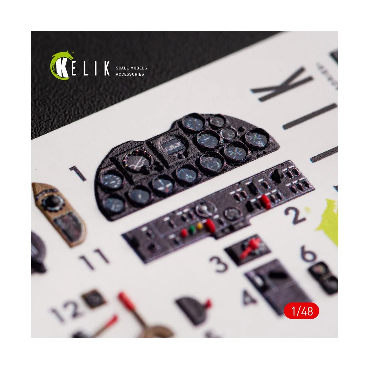 P-51H Mustang interior 3D decals for Modelsvit kit, 1/48 - Kelik K4...