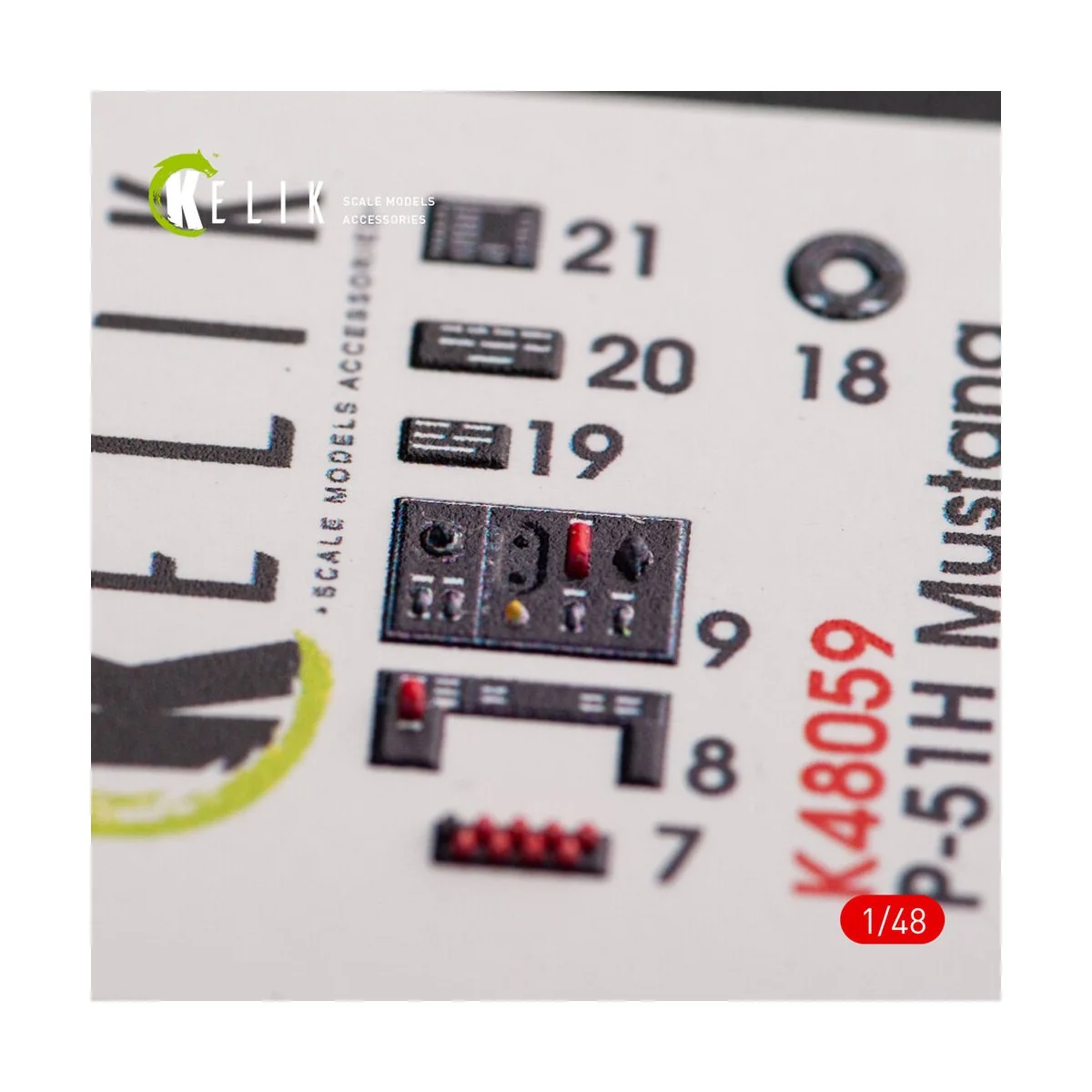 P-51H Mustang interior 3D decals for Modelsvit kit, 1/48 - Kelik K4...