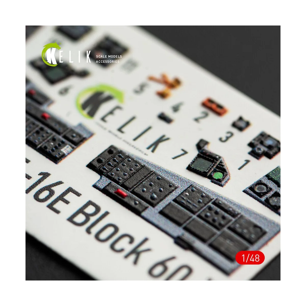 F-16E Desert Vipers Block 60 interior 3D decals for Kinetic kit, 1/...