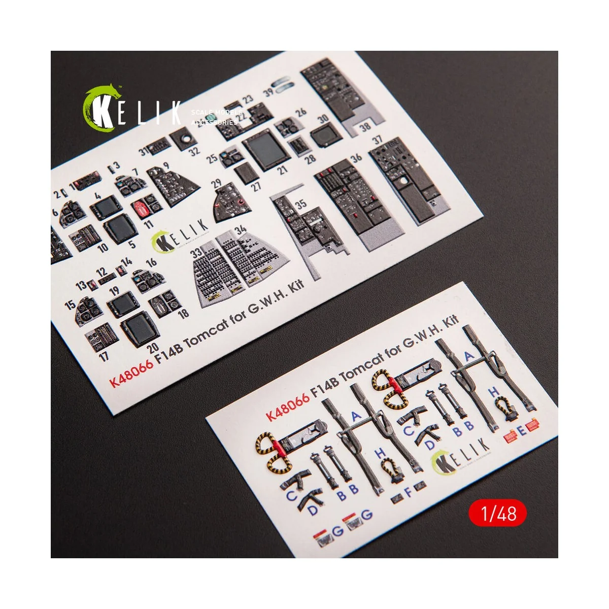 F-14B Tomcat interior 3D decals for GWH kit, 1/48 - Kelik K48066