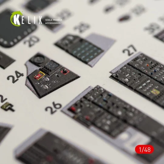F-14D Tomcat interior 3D decals for AMK kit, 1/48 - Kelik K48064