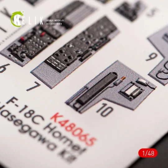 F-18C Hornet interior 3D decals for Hasegawa kit, 1/48 - Kelik K48065
