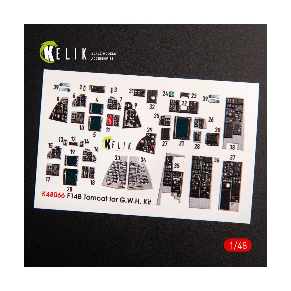 F-14B Tomcat interior 3D decals for GWH kit, 1/48 - Kelik K48066