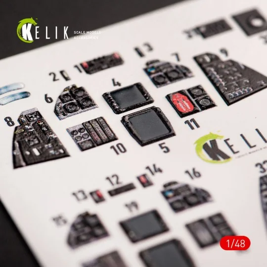 F-14B Tomcat interior 3D decals for GWH kit, 1/48 - Kelik K48066