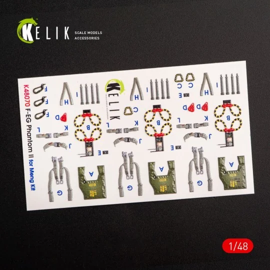 F-4E Phantom II interior 3D decals for Meng kit, 1/48 - Kelik K48070