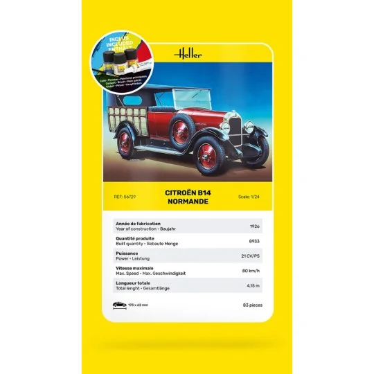 STARTER KIT Citroen B14 Normande, 1/24 - Heller 56729 STARTER KIT Citroen B14 Normande, 1/24 - Heller 56729
