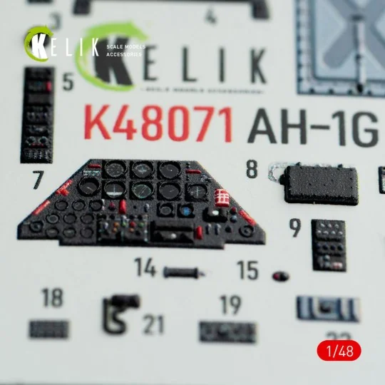 AH-1G interior 3D decals forICM/SpecialHobby kit, 1/48 - Kelik K48071