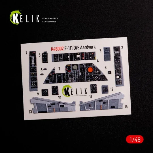 F-111 D/E Aardvark interior 3D decals for HobbyBoss kit, 1/48 - Kel...
