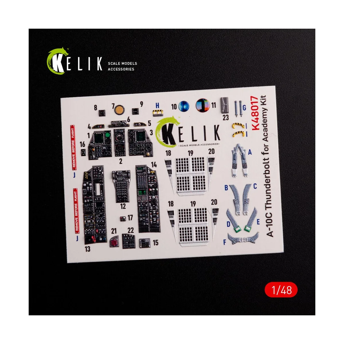 A-10C Thunderbolt interior 3D decals for Academy kit, 1/48 - Kelik ...