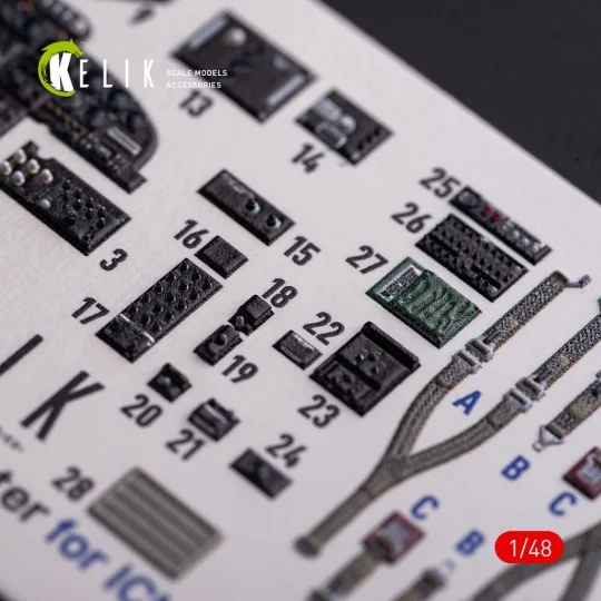 O-2A Skymaster interior 3D decals small version for ICM kit, 1/48 -...
