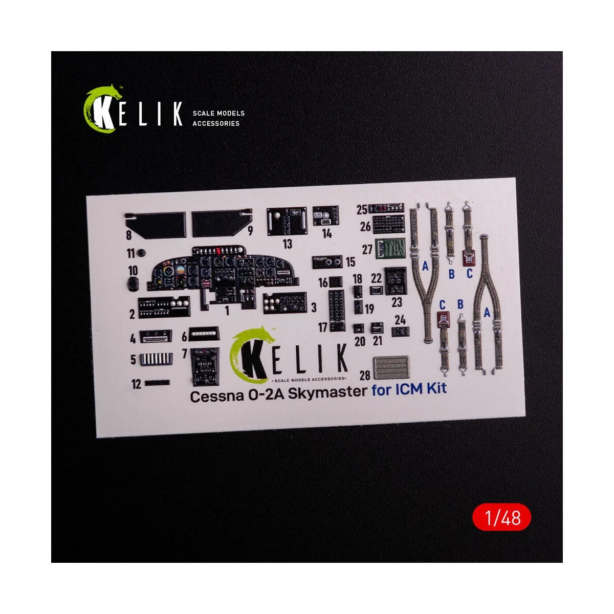 O-2A Skymaster interior 3D decals green decoration type for ICM kit...