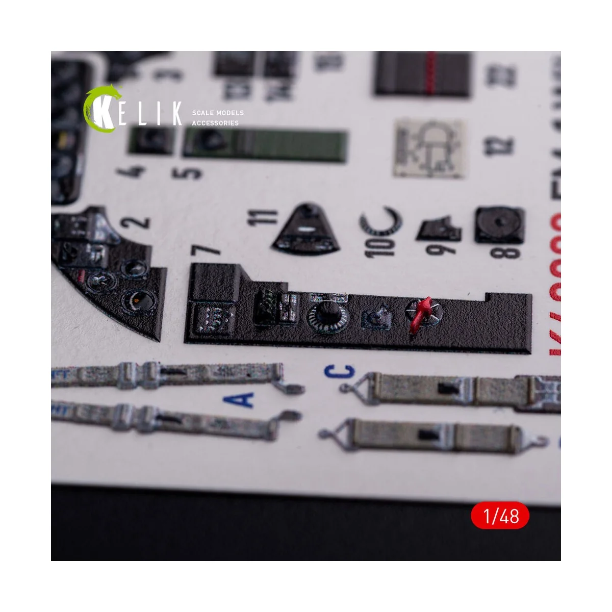 FM-1 Wildcat/Martlet Mk.V interior 3D decals for Tamiya kit, 1/48 -...