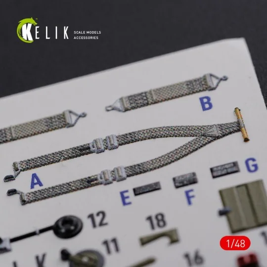 P-40N interior 3D decals for Academy kit, 1/48 - Kelik K48086