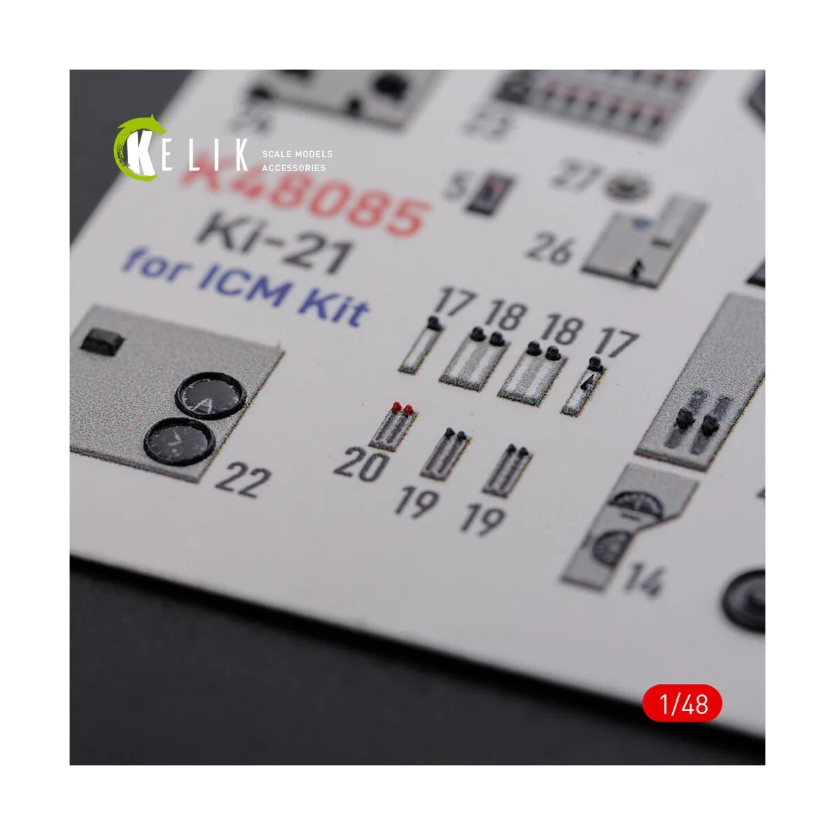 KI-21 interior 3D decals for ICM kit, 1/48 - Kelik K48085