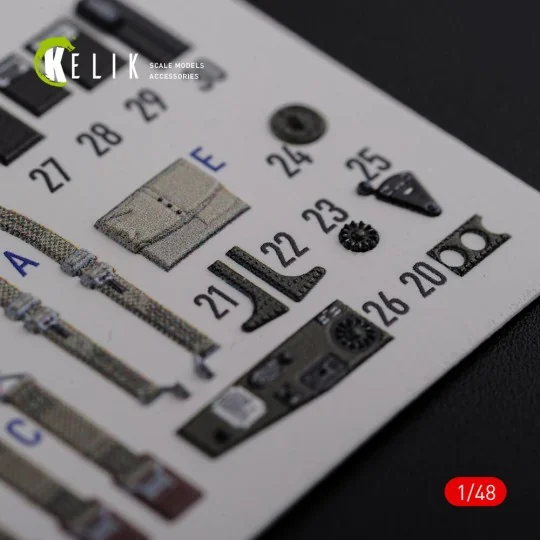 TBF-1C interior 3D decals for Academy kit, 1/48 - Kelik K48087
