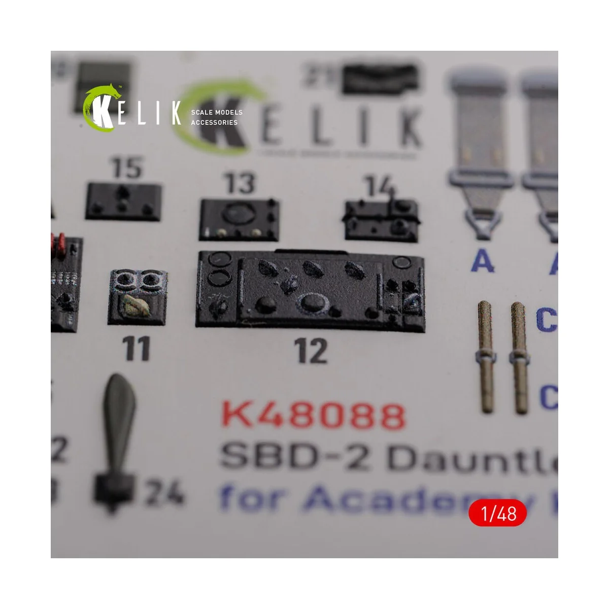 SBD-2 Dauntless interior 3D decals for Academy kit, 1/48 - Kelik K4...