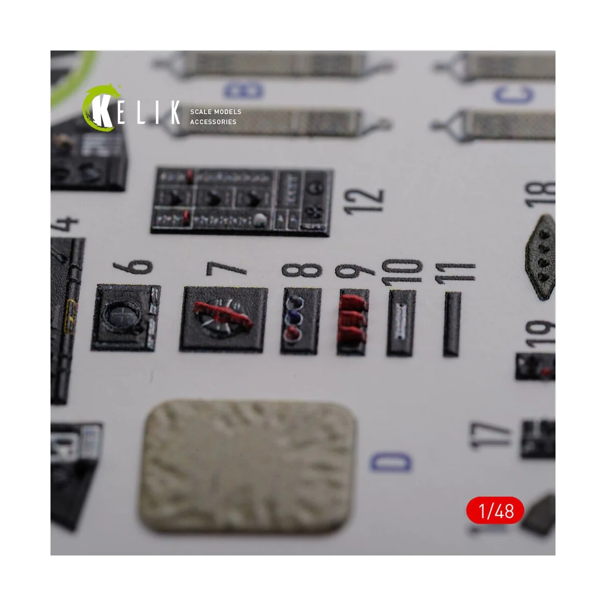 TBF-1C interior 3D decals for Academy kit, 1/48 - Kelik K48087