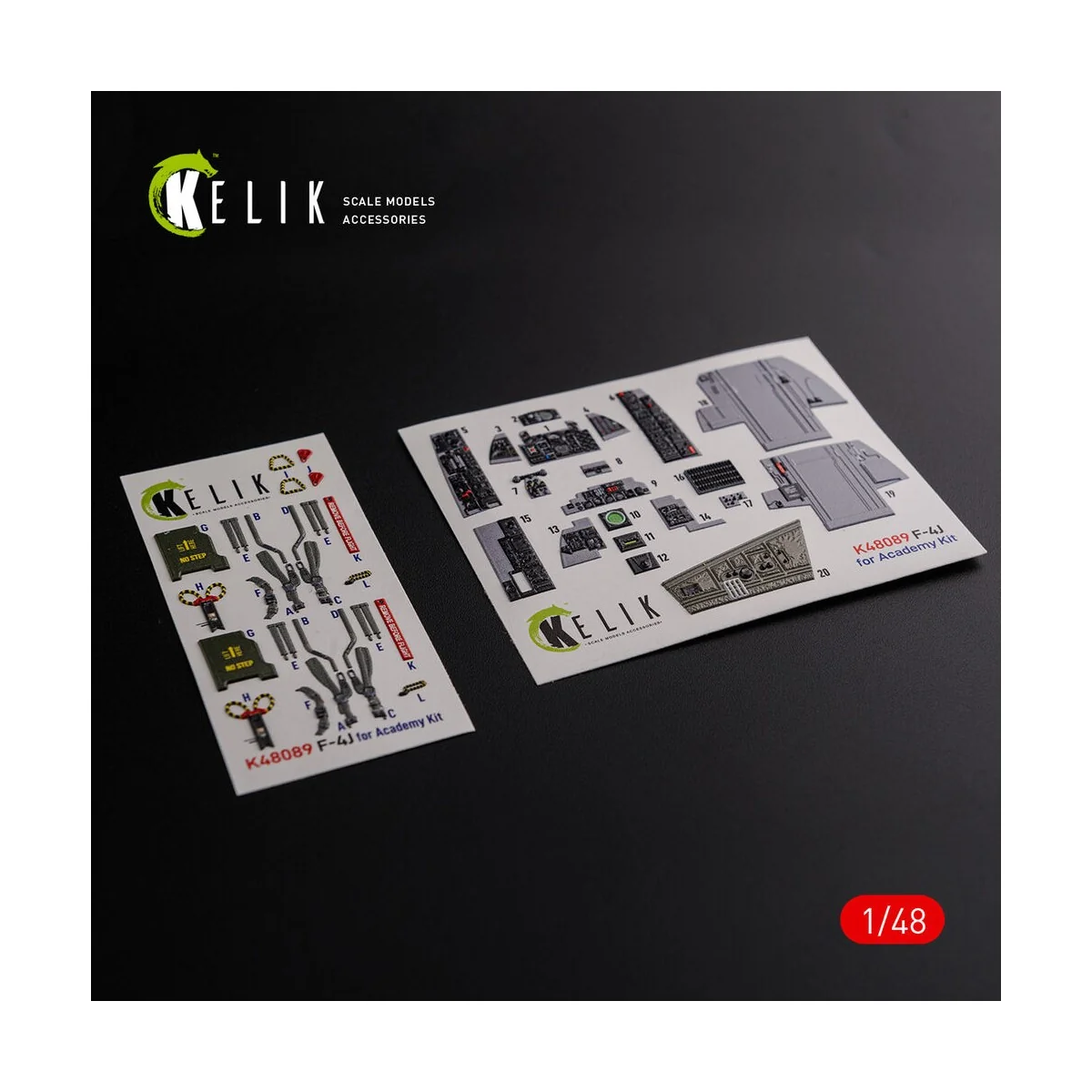 F-4J Phantom II interior 3D decals for Academy kit, 1/48 - Kelik K4...