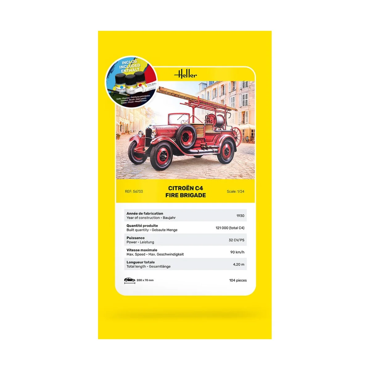 STARTER KIT Citroen C4 Fire Brigade, 1/24 - Heller 56733