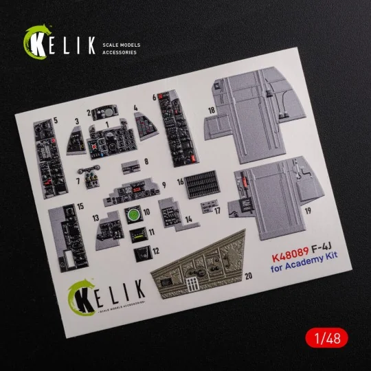 F-4J Phantom II interior 3D decals for Academy kit, 1/48 - Kelik K4...