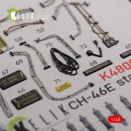 CH-46E Cargo compartment interior 3D decals for Academy kit, 1/48 -...
