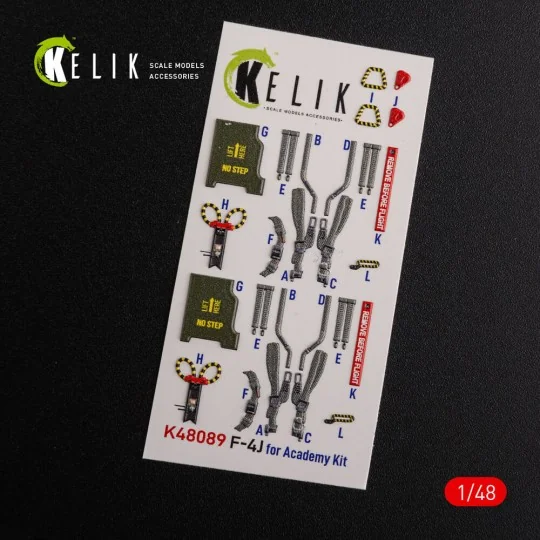 F-4J Phantom II interior 3D decals for Academy kit, 1/48 - Kelik K4...