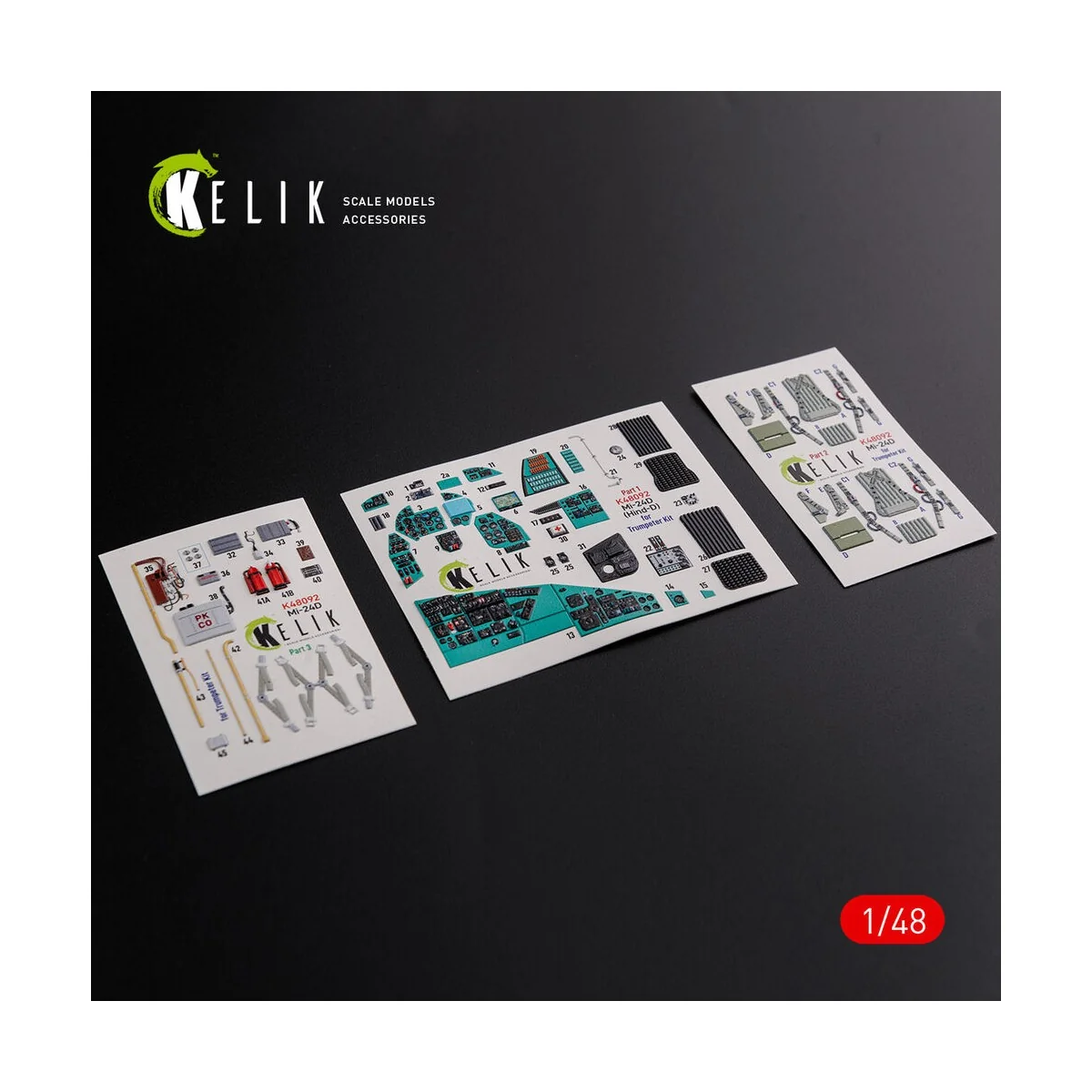 Mi-24D (Hind-D) interior 3D decals for Trumpeter kit, 1/48 - Kelik ...