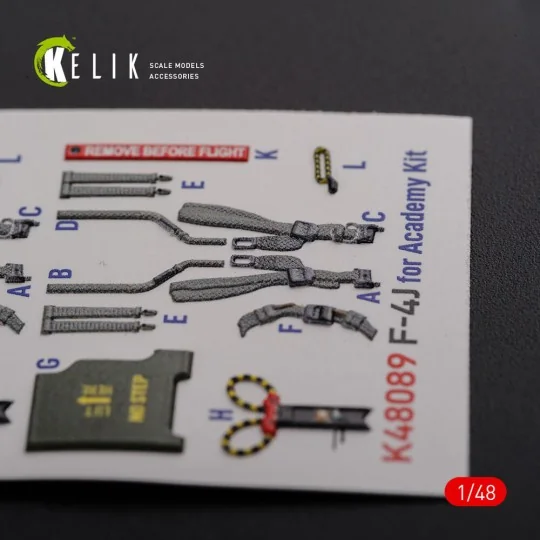 F-4J Phantom II interior 3D decals for Academy kit, 1/48 - Kelik K4...